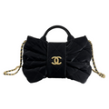 25K Small Bow Handbag – Black Velvet