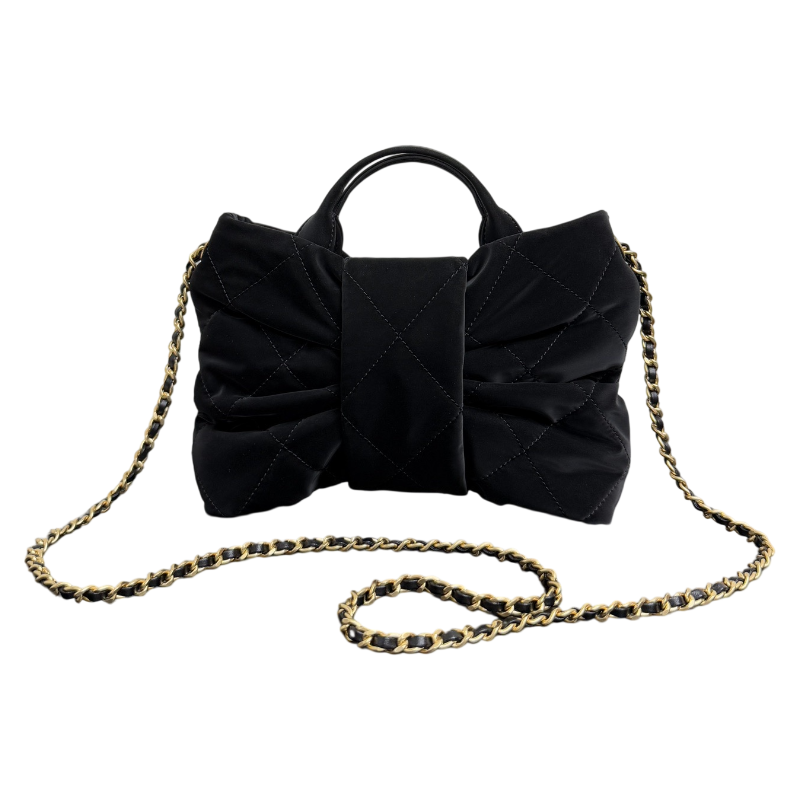 25K Small Bow Handbag – Black Velvet